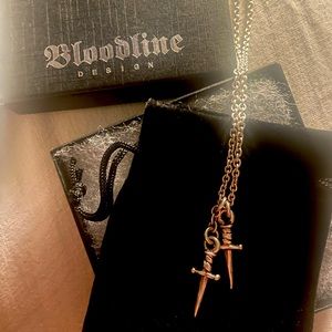 Bloodline Silver Two-Dagger Necklace